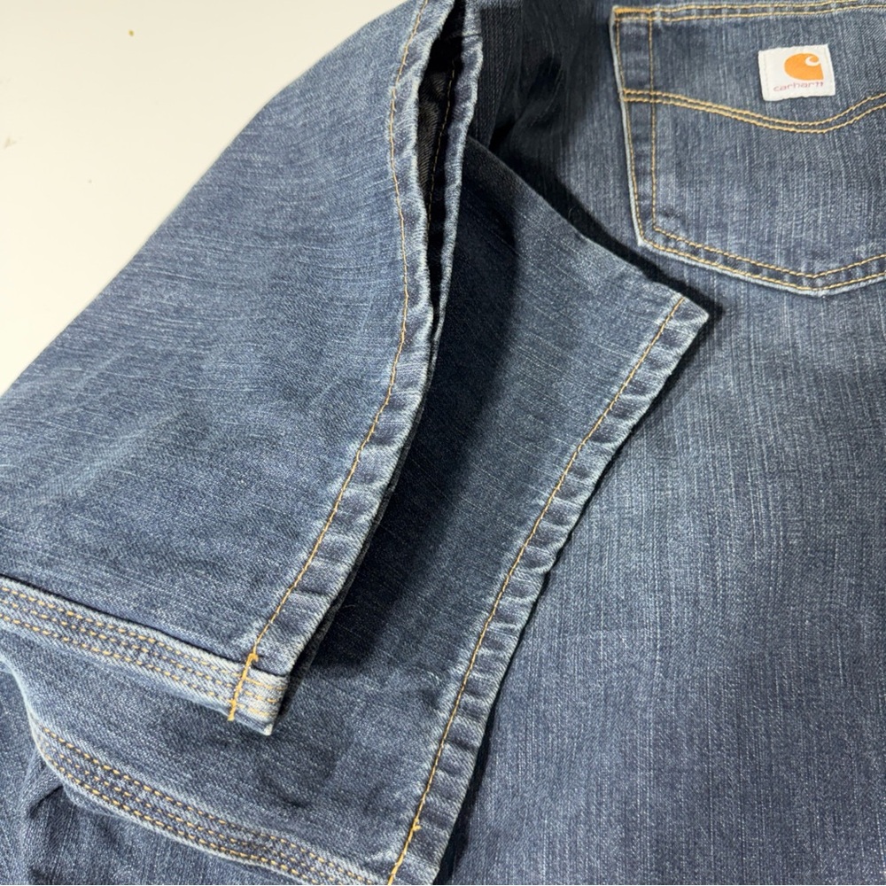 Carhartt Mens Blue Jeans 50x32, Work, Social Western Wear, Dark Wash - Picture 3 of 11